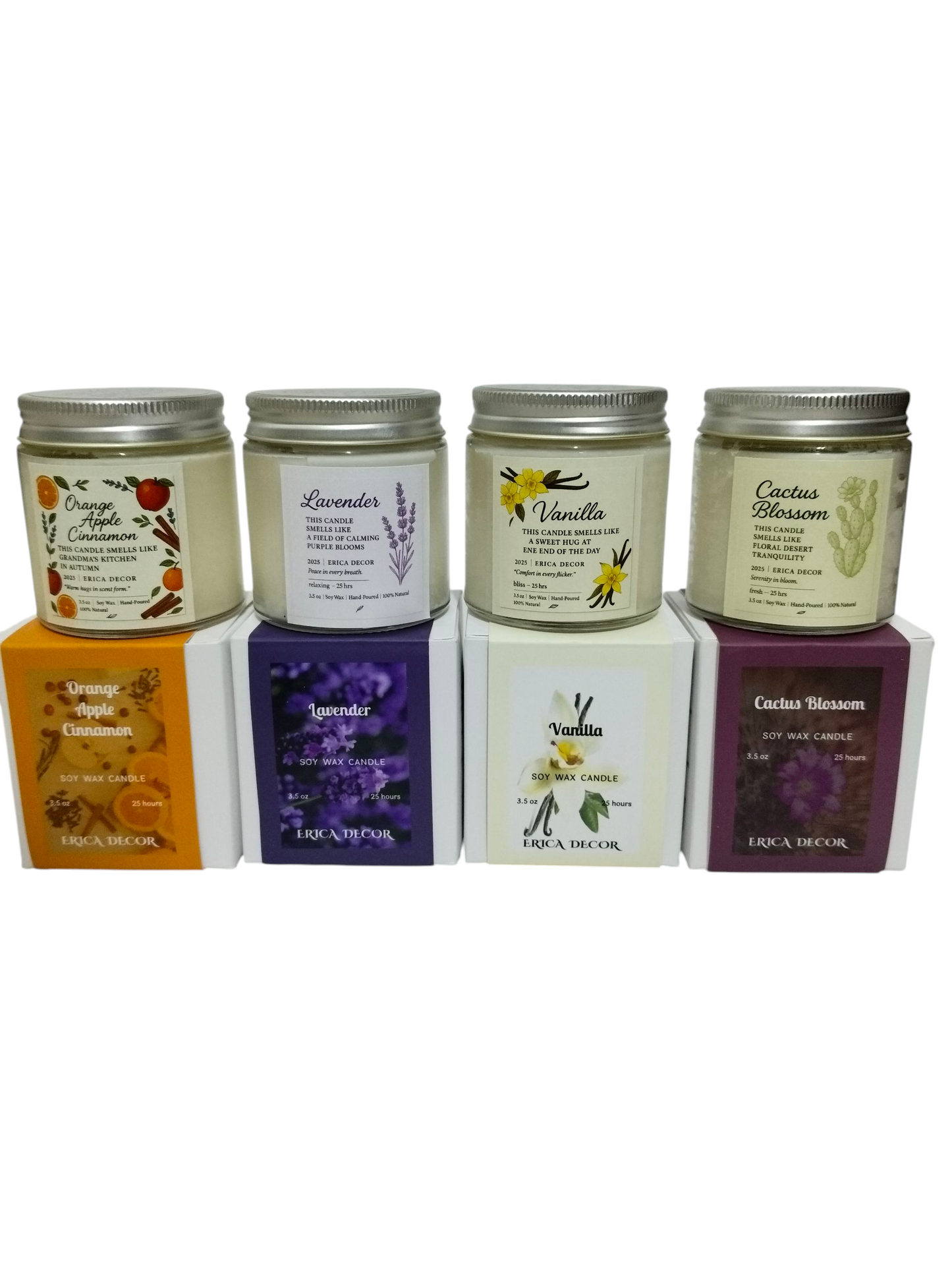Signature Scented Candle Set – 4 Bestselling Soy Wax Candles | Erica Decor