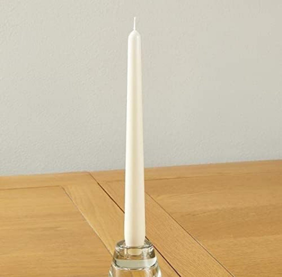 Erica Decor Candles Unscented Dripless Taper Candles || 10 Inch x 0.75 Inch || Spell Candles || Set of 10 || Paraffin Wax (White) || Burnng Time 8 Hours