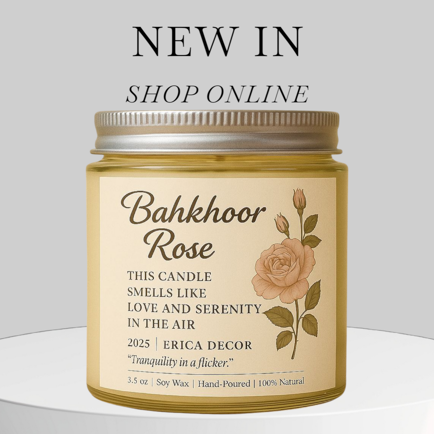 Bakhoor Rose Candle – Oriental Floral Luxury | Erica Decor