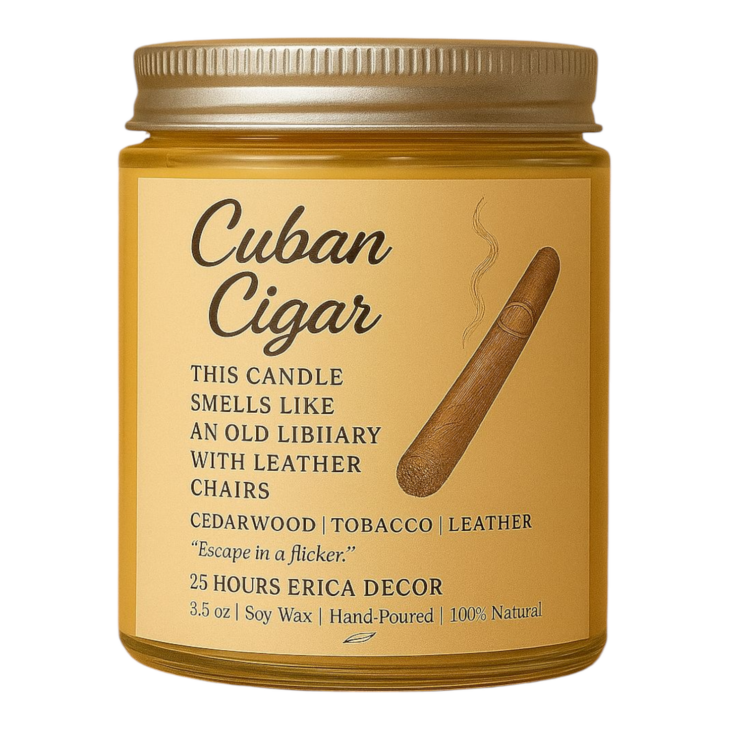 Cuban Cigar Scented Candle – Bold & Rich Aroma | Erica Decor