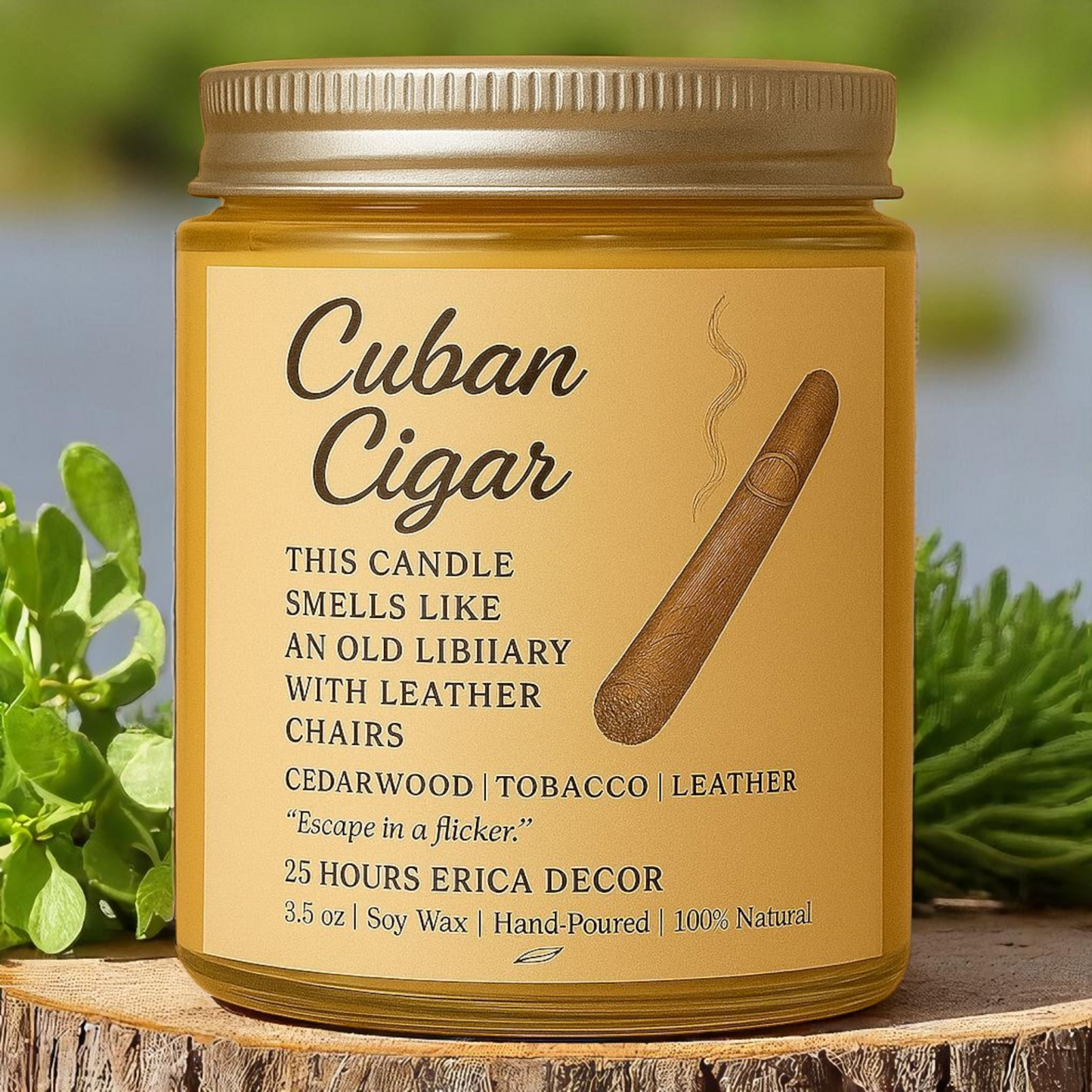 Cuban Cigar Scented Candle – Bold & Rich Aroma | Erica Decor