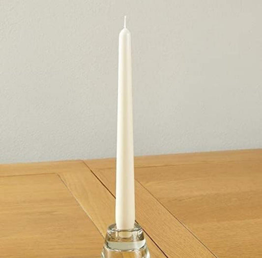Erica Decor Candles Unscented Dripless Taper Candles || 10 Inch x 0.75 Inch || Spell Candles || Set of 10 || Paraffin Wax (White) || Burnng Time 8 Hours
