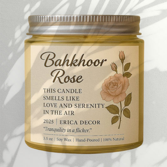 Bakhoor Rose Candle – Oriental Floral Luxury | Erica Decor