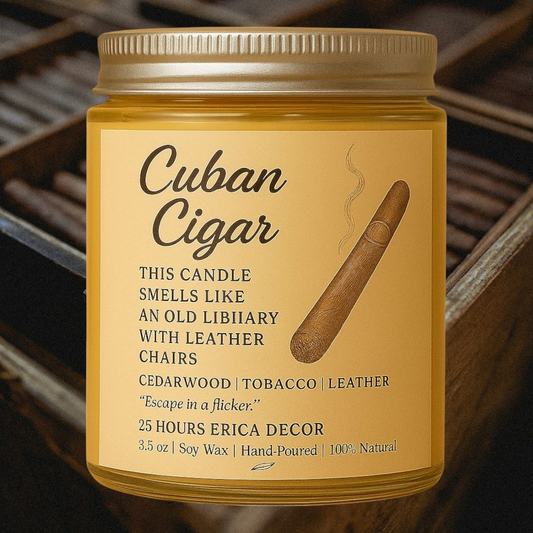 Cuban Cigar Scented Candle – Bold & Rich Aroma | Erica Decor